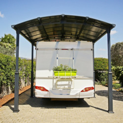 Carport en alu gris et polycarbonate Arcadia Alpine 8500 Canopia