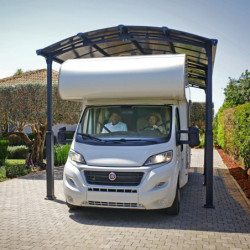 Carport en alu gris et polycarbonate Arcadia Alpine 8500 Canopia