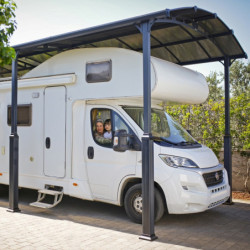 Carport en alu gris et polycarbonate Arcadia Alpine 8500 Canopia