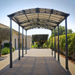 Carport en alu gris et polycarbonate Arcadia Alpine 8500 Canopia