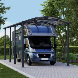 Carport en alu gris et polycarbonate Arcadia Alpine 8500 Canopia