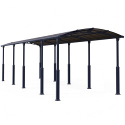 Carport en alu gris et polycarbonate Arcadia Alpine 10600 Canopia