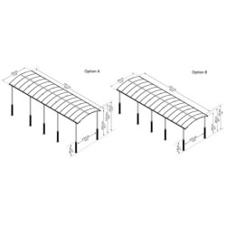 Carport en alu gris et polycarbonate Arcadia Alpine 10600 Canopia