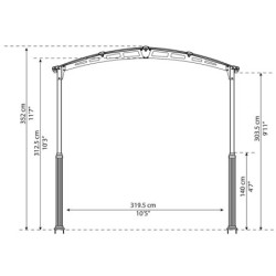 Carport en alu gris et polycarbonate Arcadia Alpine 10600 Canopia