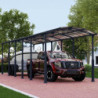 Carport en alu gris et polycarbonate Arcadia Alpine 12700 Canopia