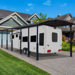 Carport en alu gris et polycarbonate Arcadia Alpine 12700 Canopia