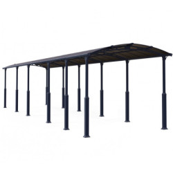 Carport en alu gris et polycarbonate Arcadia Alpine 12700 Canopia