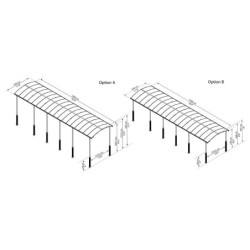 Carport en alu gris et polycarbonate Arcadia Alpine 12700 Canopia