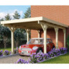 Carport en bois traité autoclave 15m² avec panneaux en PVC gris KARIBU