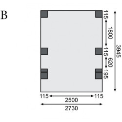 Carport en bois traité autoclave 15m² avec 2 poteaux en arc KARIBU