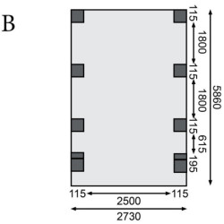 Carport en bois traité autoclave 21m² avec 2 poteaux en arc KARIBU