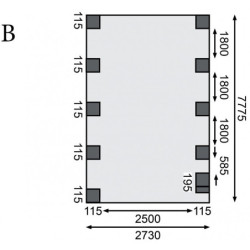 Carport en bois traité autoclave 26,9m² avec 1 poteau en arc KARIBU