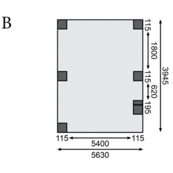 Carport double en bois traité 28,3m², 1 arc, toit en PVC gris KARIBU