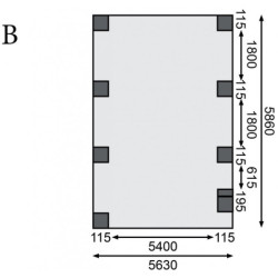 Carport double en bois traité 40,2m², 1 arc, toit en PVC gris KARIBU