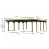 Carport double en bois traité 50,9m² avec panneaux en PVC gris KARIBU