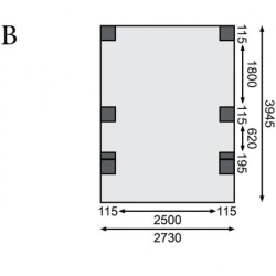 Carport en bois traité autoclave 15m² toit en acier et 2 arcs KARIBU