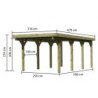 Carport en bois traité autoclave 20,9m² avec toit en acier KARIBU