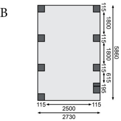 Carport en bois traité autoclave 20,9m², toit en acier, poteau en arc