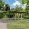 Carport en bois traité autoclave 26,9m² avec toit en acier KARIBU