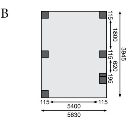 Carport double en bois traité 28,3m², toit en acier et 1 arc KARIBU