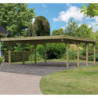 Carport double en bois traité 40,2m² avec toit en acier KARIBU