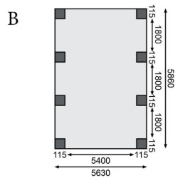 Carport double en bois traité 40,2m² avec toit en acier KARIBU
