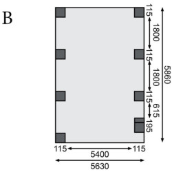 Carport double en bois traité 40,2m², toit en acier et 1 arc KARIBU
