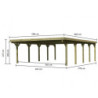 Carport double en bois traité 50,9m² avec toit en acier KARIBU
