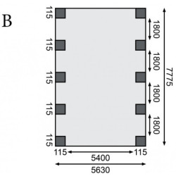 Carport double en bois traité 50,9m² avec toit en acier KARIBU