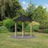 Kiosque en bois hexagonal Lissabon - Diam. 2,99m - Karibu avec shingles