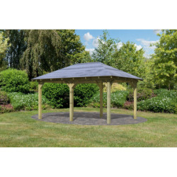 Kiosque en bois rectangulaire Perida - surface 12,4m² - Karibu