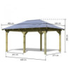 Kiosque en bois rectangulaire Perida - surface 12,4m² - Karibu