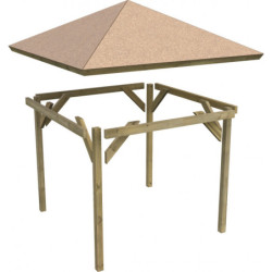 Kiosque de jardin en bois Holm 1 - 431x431cm - avec shingles - Karibu