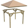 Kiosque de jardin en bois Holm 1 - 431x431cm - avec shingles - Karibu
