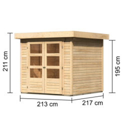 Abri de jardin Askola 2 4,62m² en bois brut 19mm - WoodFeeling