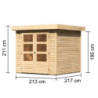 Abri de jardin Askola 2 4,62m² en bois brut 19mm - WoodFeeling