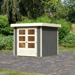 Abri de jardin Askola 2 4,62m² en bois gris terre 19mm - WoodFeeling