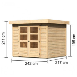 Abri de jardin Askola 3 5,25m² en bois brut 19mm - WoodFeeling