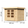 Abri de jardin Askola 3 5,25m² en bois brut 19mm - WoodFeeling