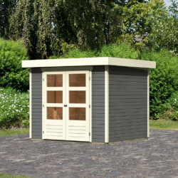 Abri de jardin Askola 3 5,25m² en bois gris terre 19mm - WoodFeeling