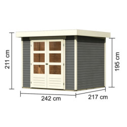 Abri de jardin Askola 3 5,25m² en bois gris terre 19mm - WoodFeeling