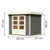 Abri de jardin Askola 3 5,25m² en bois gris terre 19mm - WoodFeeling