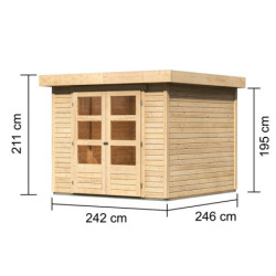 Abri de jardin Askola 3,5 5,95m² en bois brut 19mm - WoodFeeling