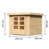 Abri de jardin Askola 3,5 5,95m² en bois brut 19mm - WoodFeeling