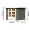 Abri de jardin Askola 3,5 5,95m² en bois gris terre 19mm - WoodFeeling