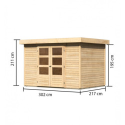 Abri de jardin Askola 4 6,55m² en bois brut 19mm - WoodFeeling