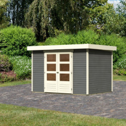 Abri de jardin Askola 4 6,55m² en bois gris terre 19mm - WoodFeeling