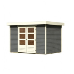 Abri de jardin Askola 4 6,55m² en bois gris terre 19mm - WoodFeeling