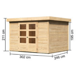 Abri de jardin Askola 5 7,43m² en bois brut 19mm - WoodFeeling