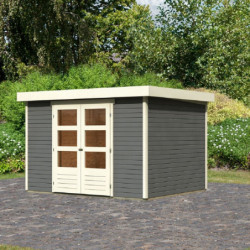 Abri de jardin Askola 5 7,43m² en bois gris terre 19mm - WoodFeeling